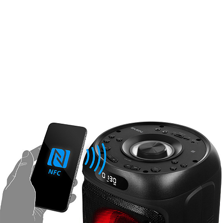 Портативная акустическая система Sven PS-770 с подсветкой, FM-радио, USB и поддержкой MicroSD карт черная