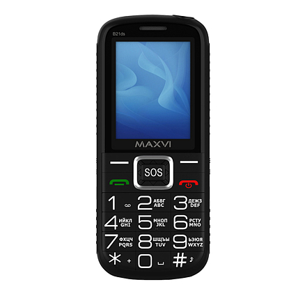 Мобильный телефон Maxvi B21ds с док-станцией для зарядки WC-111 черный