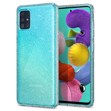 Чехол для Samsung Galaxy A51 гелевый с блестками Spigen SGP Liquid Crystal Glitter прозрачный