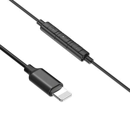 Наушники Baseus Encok P02 в разъём Lightning вакуумные с микрофоном и пультом черно-серые