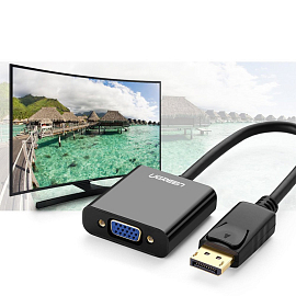 Переходник DisplayPort - VGA (папа - мама) 16 см Ugreen DP106 черный