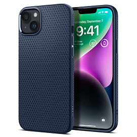 Чехол для iPhone 14 гелевый Spigen Liquid Air синий