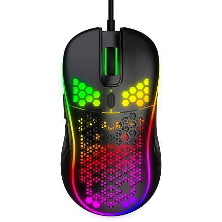 Мышь проводная оптическая TFN Saibot MX-3H с подсветкой 6 кнопок 7200 dpi игровая черная