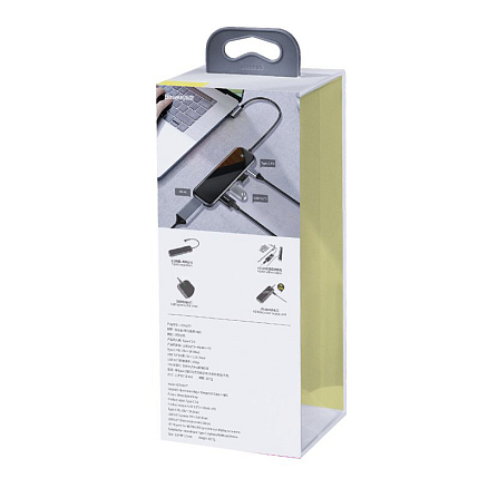 Хаб (разветвитель) Type-C - 3 х USB 3.0, HDMI 4K, Type-C PD Baseus Multi-functional серый