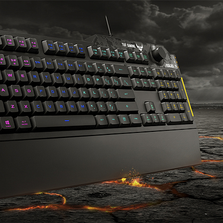 Клавиатура Asus TUF Gaming K1 USB с подсветкой влагозащитная игровая черная