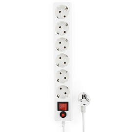 Сетевой фильтр на 6 розеток длина 5 м Гарнизон EHB-15 белый