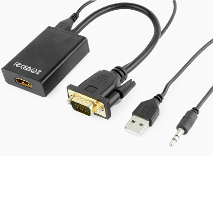 Преобразователь VGA + Audio - HDMI (папа - мама) с питанием от USB порта Cablexpert