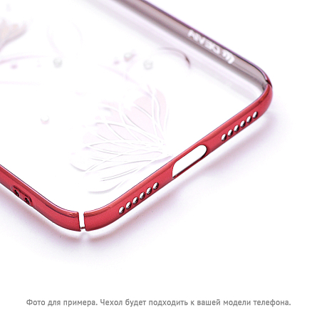 Чехол для iPhone X, XS пластиковый Devia Lotus прозрачно-красный