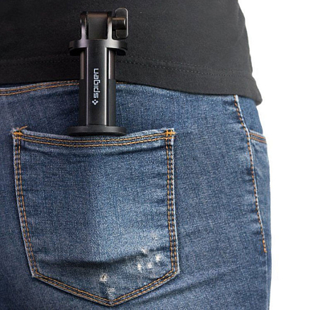 Монопод (палка для селфи) Bluetooth с кнопкой Spigen SGP S530W черный