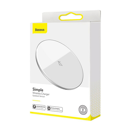 Беспроводная зарядка для телефона Baseus Simple 15W (быстрая зарядка) белая