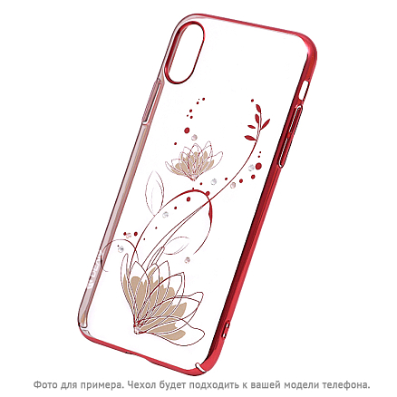 Чехол для iPhone X, XS пластиковый Devia Lotus прозрачно-красный