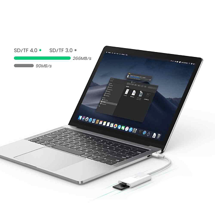 Картридер Type-C 3.2 Gen 1 для SD и MicroSD Ugreen CM265 белый