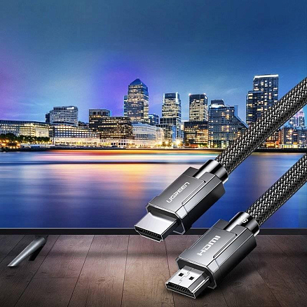 Кабель HDMI - HDMI (папа - папа) длина 3 м версия 2.0 4K 60Hz плетеный Ugreen HD136 черный