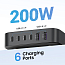 Зарядное устройство сетевое с 2 USB и 4 Type-C входами 200W Ugreen CD271 (быстрая зарядка PD) черное
