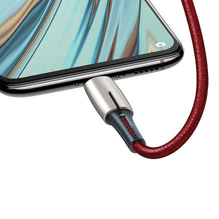 Кабель USB - MicroUSB для зарядки 1 м 4А плетеный Baseus Waterdrop (быстрая зарядка) красный