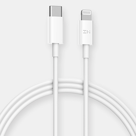 Кабель Type-C - Lightning для зарядки 1 м 3A ZMI AL870 (быстрая зарядка PD) белый