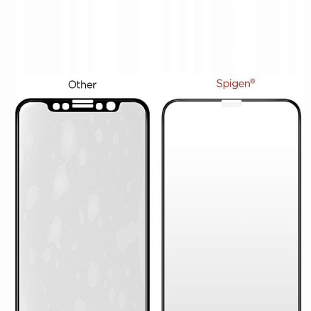 Защитное стекло для iPhone XS Max, 11 Pro Max на весь экран противоударное Spigen Glass FC черное