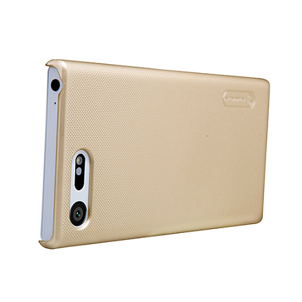 Чехол для Sony Xperia X Compact пластиковый тонкий Nillkin Super Frosted золотистый