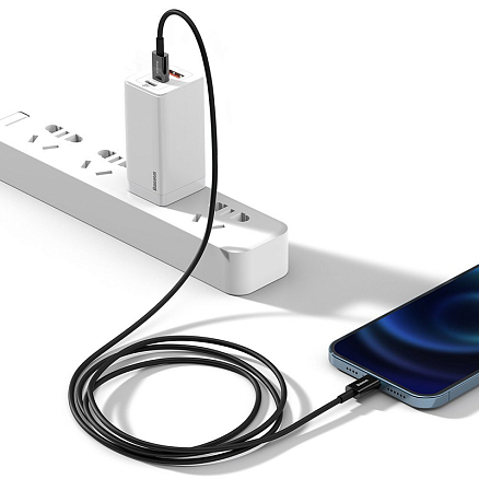 Кабель Type-C - Lightning для зарядки 1 м 20W Baseus Superior (быстрая зарядка PD) черный