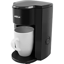 Кофеварка Aresa AR-1610 капельная с фарфоровой чашкой 125 мл черная