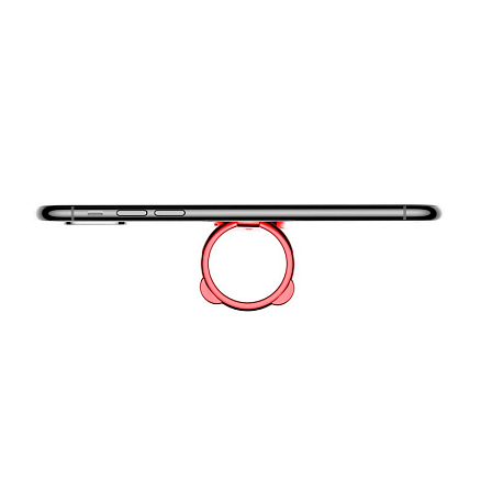 Держатель для телефона на палец Baseus Bear красный