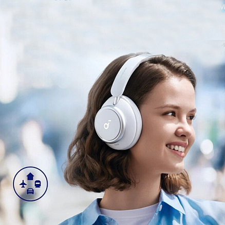 Наушники беспроводные Anker SoundCore Space Q45 полноразмерные с микрофоном и активным шумоподавлением белые