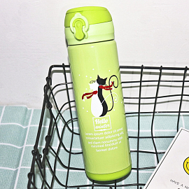 Термос (термобутылка) Funny Cat 500 мл зеленый