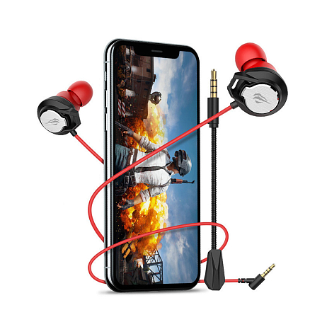 Наушники Havit GE02 вакуумные с микрофоном черно-красные