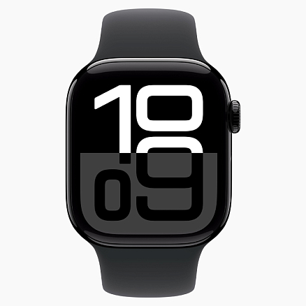 Умные часы Apple Watch 10 42 мм с силиконовым ремешком M/L алюминиевые черные