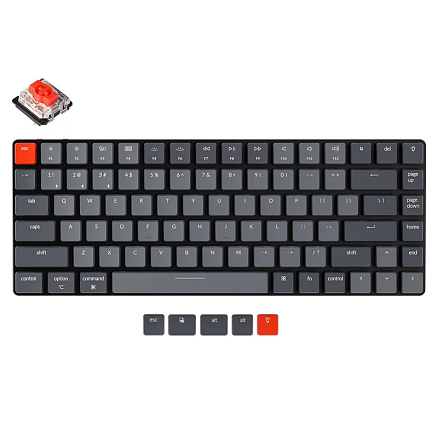 Клавиатура Keychron K3 V2 E1 RU с RGB-подсветкой (Keychron Low Profile Optical Red) механическая серая