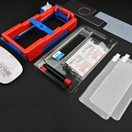 Защитное стекло для Samsung Galaxy S21 Ultra на весь экран противоударное WhiteStone Dome Glass c УФ-лампой прозрачное 2 шт.