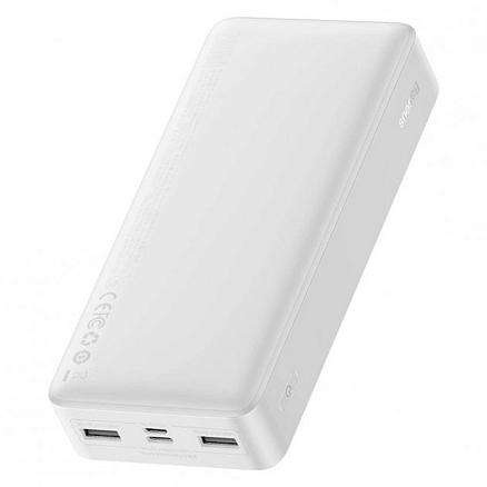 Внешний аккумулятор Baseus Bipow Digital с дисплеем 20000мАч (USB, Type-C, ток 3А, быстрая зарядка PD, QC 3.0, 15Вт) белый