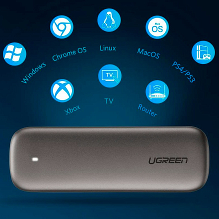 Корпус для SSD M.2 диска Type-C (6 Gbps) Ugreen CM238 серый