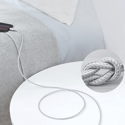 Кабель Lightning - Type-C длина 0.9 м 18W MFi плетеный Anker Powerline Select+ (быстрая зарядка) белый