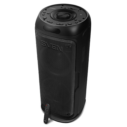 Портативная акустическая система Sven PS-770 с подсветкой, FM-радио, USB и поддержкой MicroSD карт черная