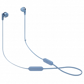 Наушники беспроводные Bluetooth JBL Tune T215BT вкладыши с микрофоном и пультом голубые