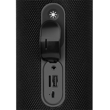 Портативная колонка Sven PS-285 с защитой от воды, подсветкой, FM-радио, USB и поддержкой MicroSD карт черная