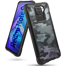 Чехол для Xiaomi Redmi Note 9 гибридный Ringke Fusion X Design Camo черный