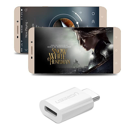 Переходник Type-C - MicroUSB (папа - мама) Ugreen US157 белый
