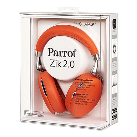 Наушники беспроводные Bluetooth Parrot ZIK 2.0 полноразмерные с микрофоном оранжевые