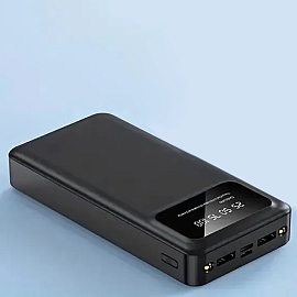 Внешний аккумулятор T106 с дисплеем 20000мАч (2 x USB, Type-C, microUSB) черный