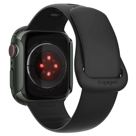 Чехол для Apple Watch 45 мм пластиковый тонкий Spigen Thin Fit хаки