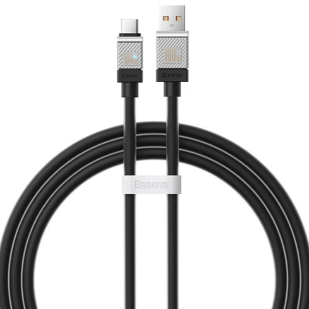 Кабель Type-C - USB для зарядки 2 м 100W 6A Baseus CoolPlay CAKW000701 (быстрая зарядка) черный