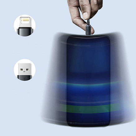 Кабель USB - Lightning для зарядки iPhone 2 м 2.4А плетеный Baseus Crystal Shine черный