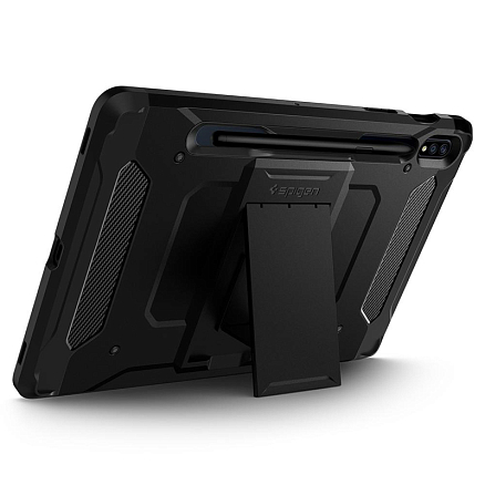 Чехол для Samsung Galaxy Tab S7 11.0 T870, T875, S8 11.0 гибридный для экстремальной защиты Spigen Tough Armor Tech черно-серый