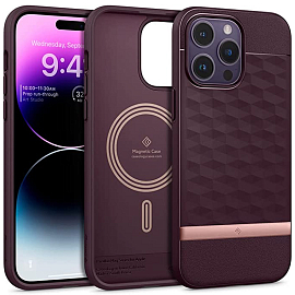 Чехол для iPhone 14 Pro Max гибридный Spigen Caseology Parallax MagSafe бордовый