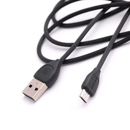 Кабель USB - MicroUSB для зарядки 1 м 1.3А Remax Lesu черный