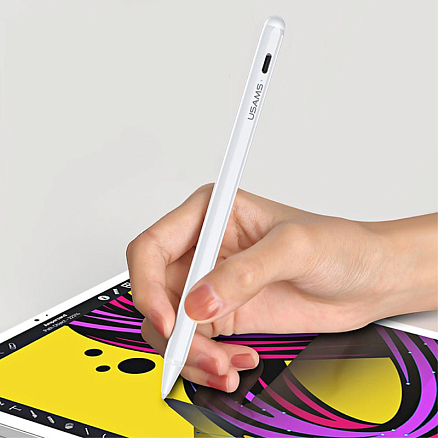 Стилус активный для Apple iPad тонкий 1,2 мм Usams ZB135 белый