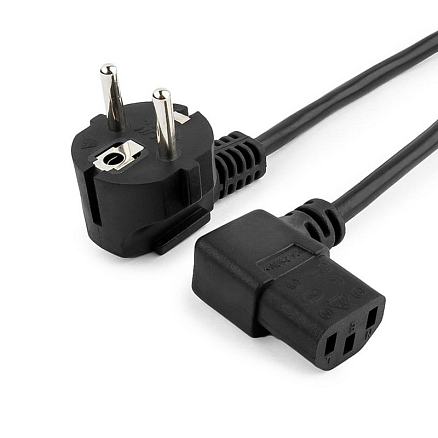 Кабель питания с угловым C13 длина 1,8 м 10A с заземлением Cablexpert PC-186A-VDE черный