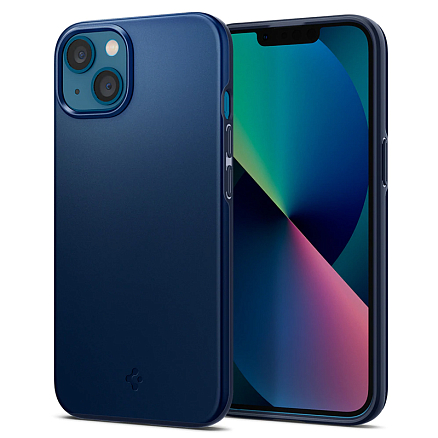 Чехол для iPhone 13 mini пластиковый тонкий Spigen Thin Fit синий